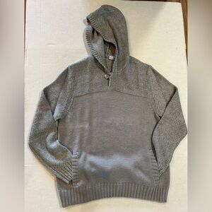Calvin Klein Gray Knit Hooded Sweater wool blend Sz-XXL. H1